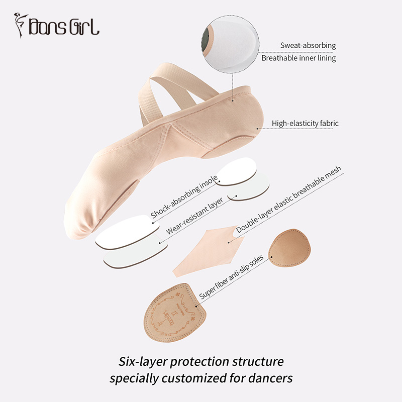 Professional Stretchy Ballet Yoga Shoes With Mesh