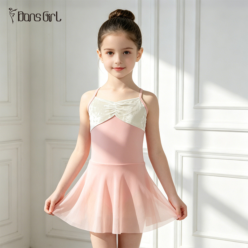 Kids Girls Leotard With Skirt